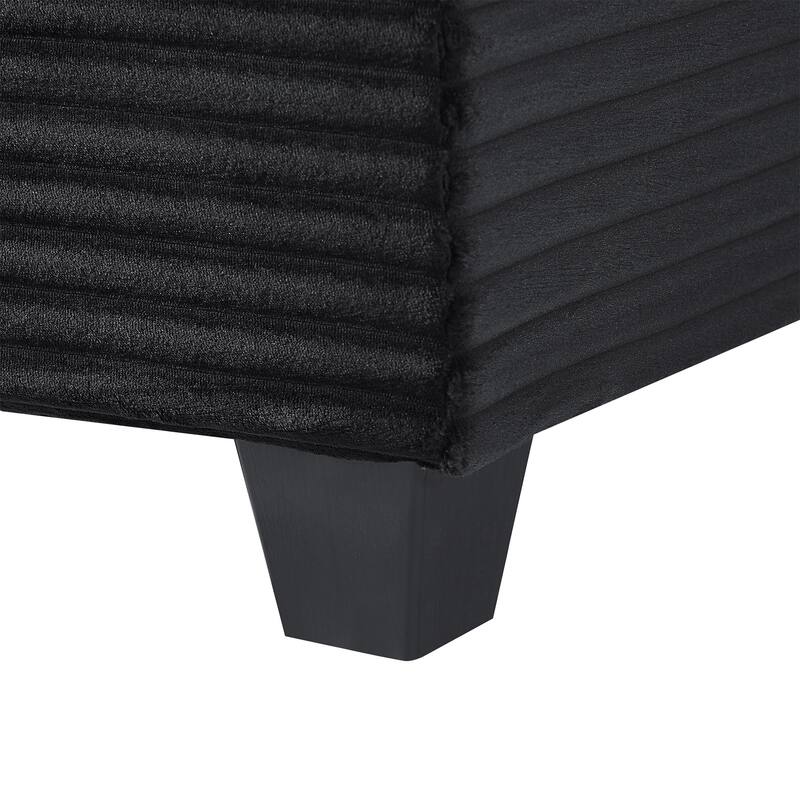125.2" Corduroy U-Shaped Sectional Sofa with Movable Ottoman and Side Storage Pockets