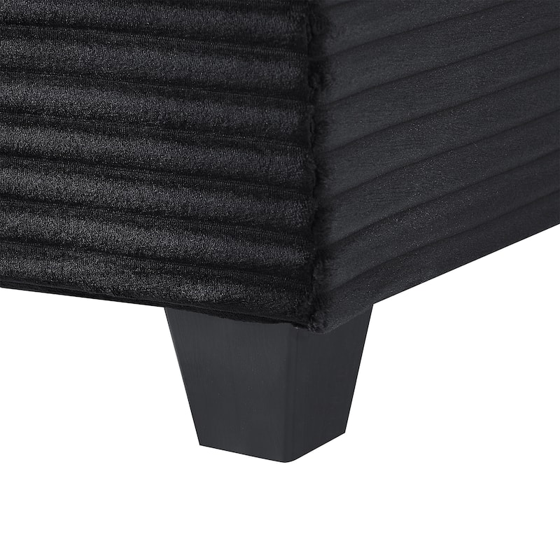 Sectional Sofa U-shaped Sectional 125.2" Upholstered L-shaped Sofa with a Movable Ottoman and Side Storage Pockets