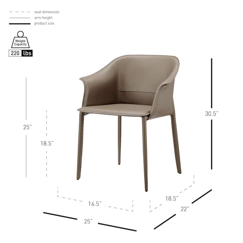 NPD Furniture Callie Recycled Leather Dining Arm Chair