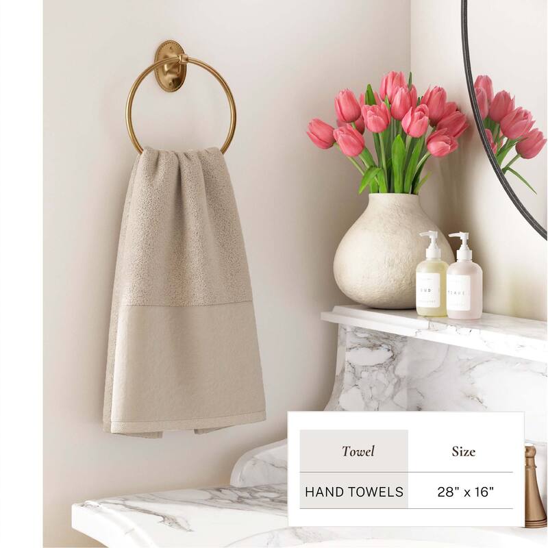 Linery & Co. Ultra-Soft Cotton and Linen Like Border Towel Set