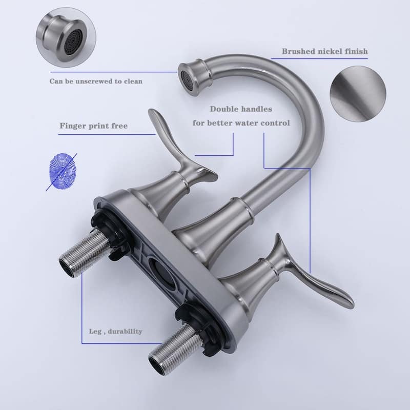 2 4" Bathroom Faucets with Pop-Up Drain and Water Hose