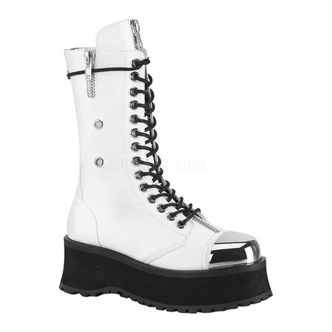 white vegan leather boots