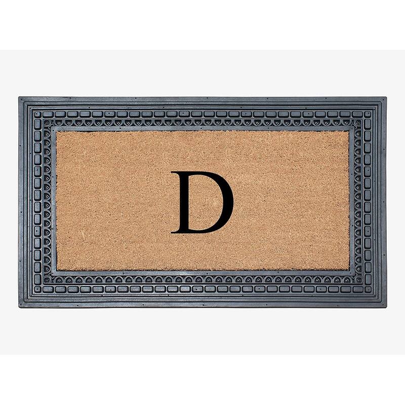 A1HC Rubber and Coir, 24" X 39" Heavy Duty Outdoor Monogrammed Doormat - Monogrammed D
