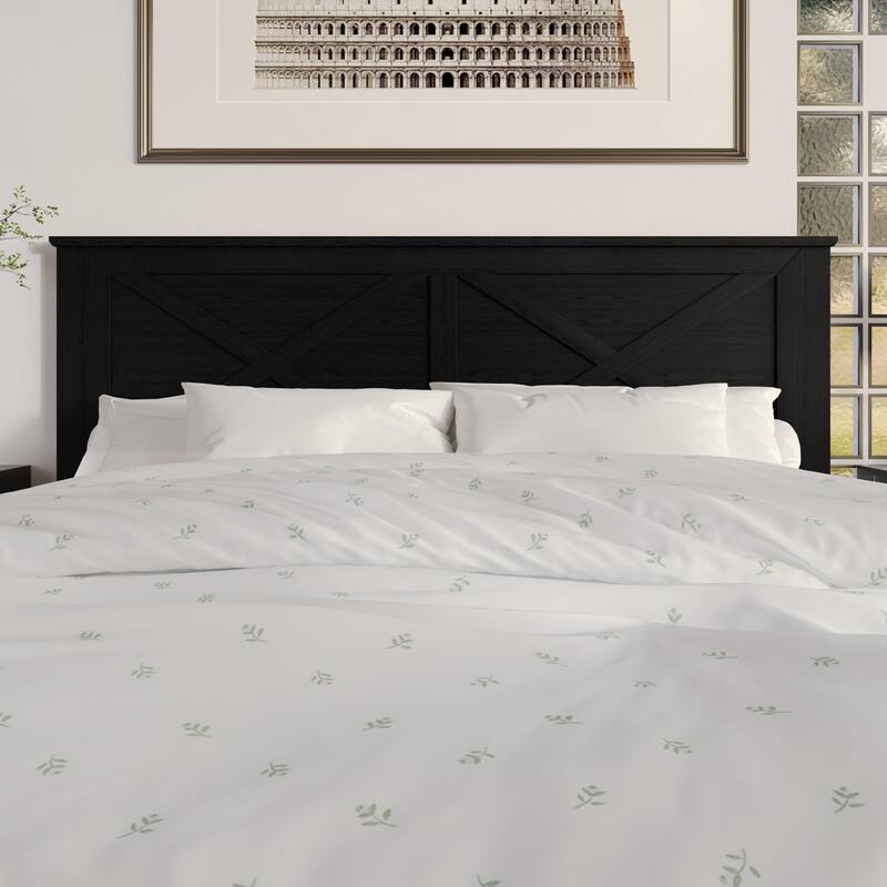 Clayfell Raleigh Wood Headboard, Sturdy Construction and Easy Assembly - King - Black