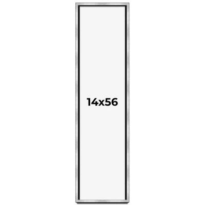 14x56 Shadow Box Frame Silver | 1.375 Inches Deep Real Wood