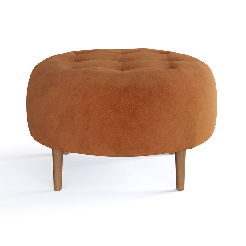Bloomfield Round Performance Velvet Ottoman