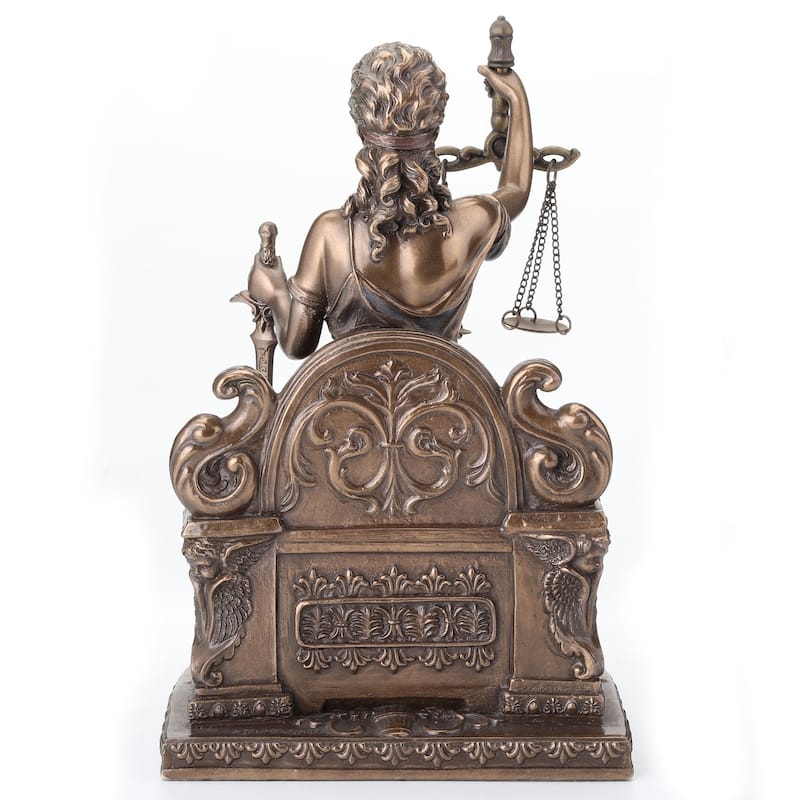 6.89" H LE JUSTICA SITTING Cold Cast Bronze - 4.33"x4.53"x6.89"