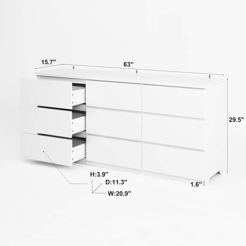 6 Drawers/9 Drawers Dresser for Bedroom, Chest Of Drawers Cabinet