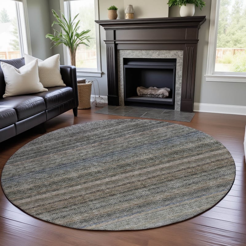 Premium Washable Super Soft Ombre Tribal Mayfield Rug - Taupe - 8' x 8'