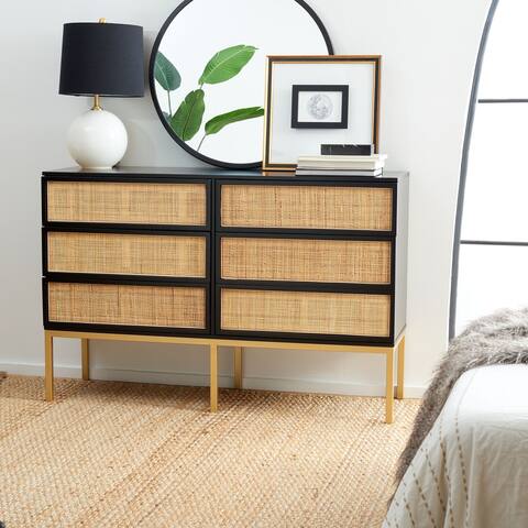 SAFAVIEH Zadie 6 Drawer Rattan Dresser