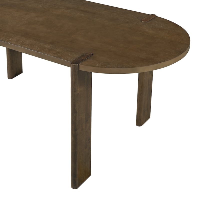 Christopher Knight Home - Mid Century Modern 71" Large Oval Wood Dining Table for 4-6 People - 70.87"L