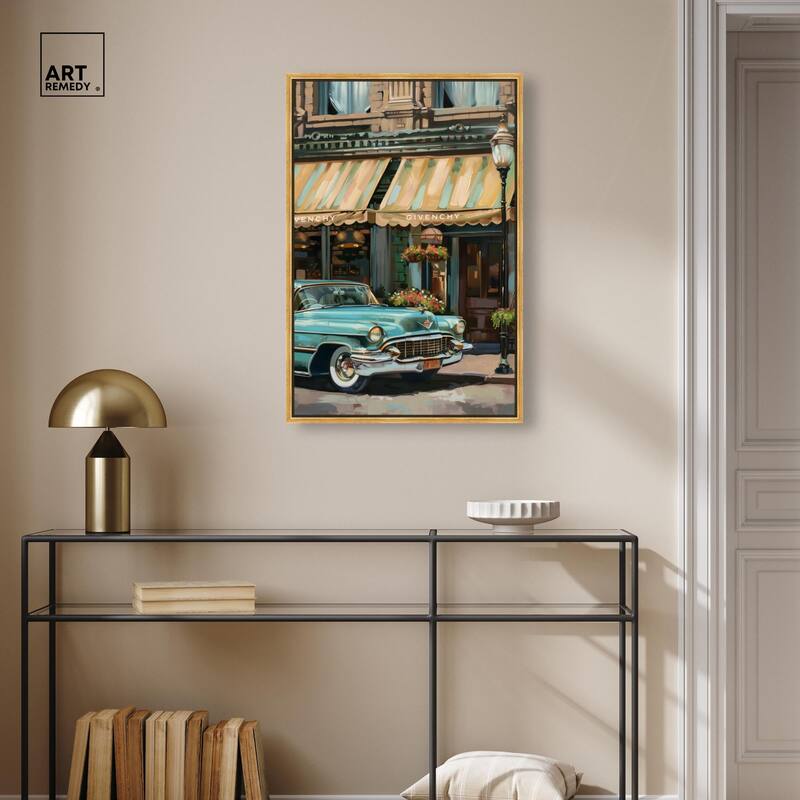 Classic Car Store Visit II Canvas by Art Remedy