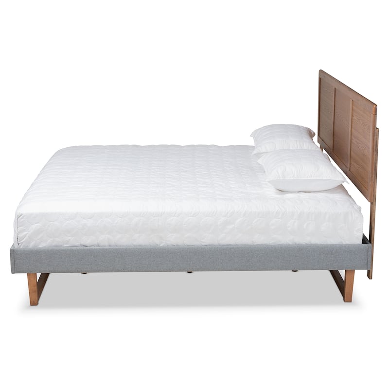 Carson Carrington Inglerud Upholstered Ash Walnut Wood Platform Bed