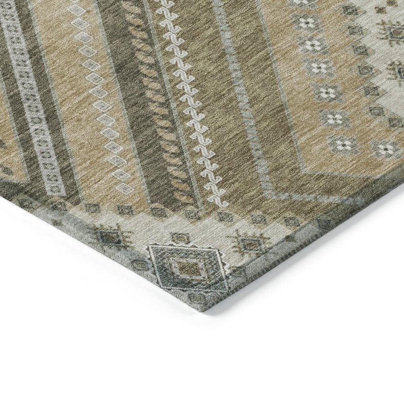 Machine Washable Indoor/ Outdoor Global Boho Chantille Rug