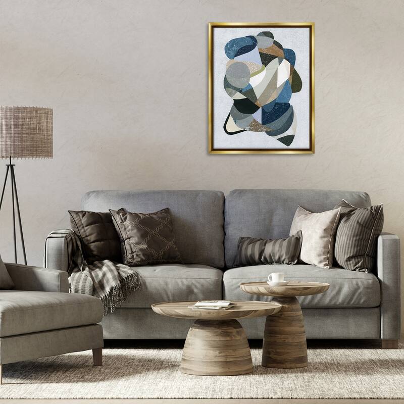 Stupell Fluid Movement Geometrics Framed Floater Canvas Wall Art Design By Coco Good