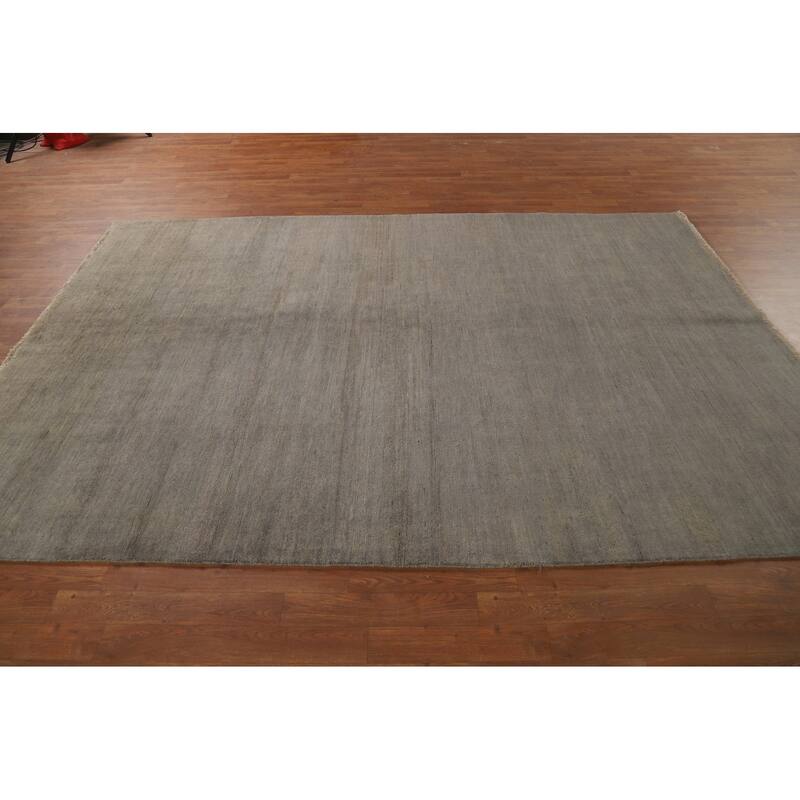 Gabbeh Modern Area Rug Hand-Knotted Stripe Wool Carpet - 6'7"x 9'3"