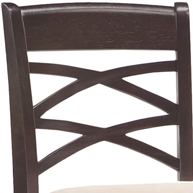 KD Furnishings Moss Heather Seat Wood Double Crossback Counter-height Stools (Set of 2)