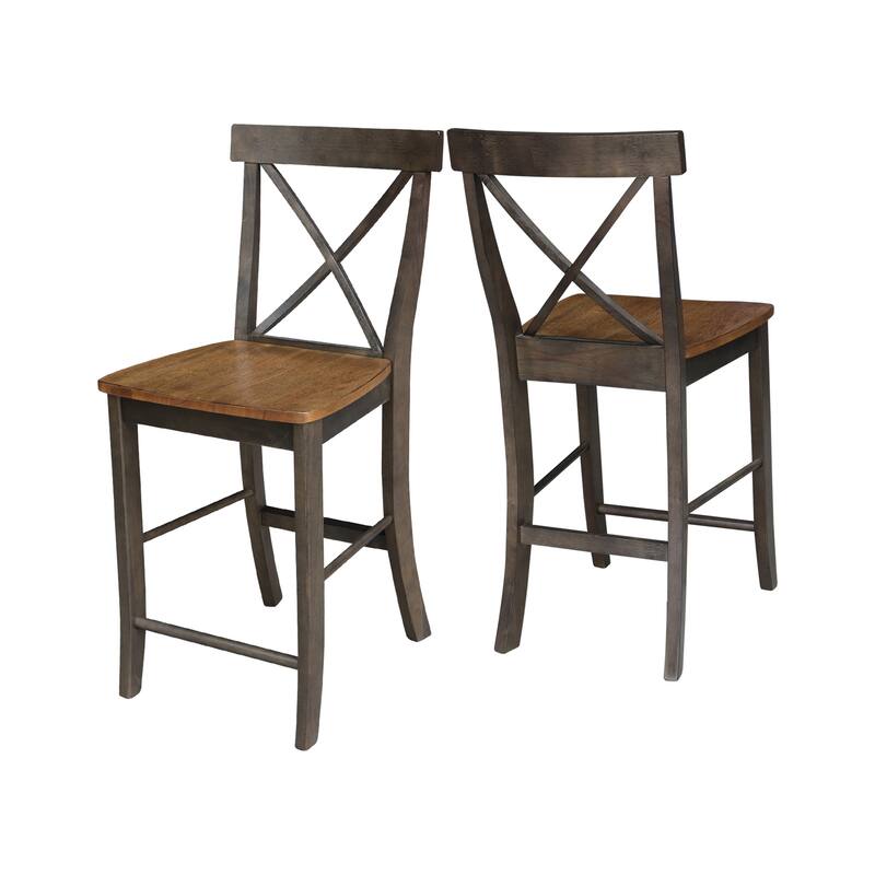 International Concepts Solid Wood X-Back Stool