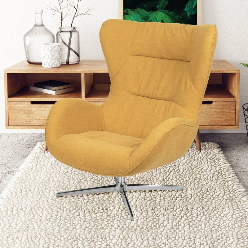 Home and Office Retro Swivel Wing Accent Chair - 35"D x 32.5"W x 40.5"H