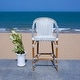 preview thumbnail 10 of 68, SAFAVIEH California Outdoor Bistro 26-inch Counter Stool with Arms - 23" W x 26" D x 43" H