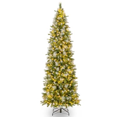 Gymax 9 FT Pre-Lit Artificial Christmas Tree w/ 1228 Frosted Tips 470 - 9ft