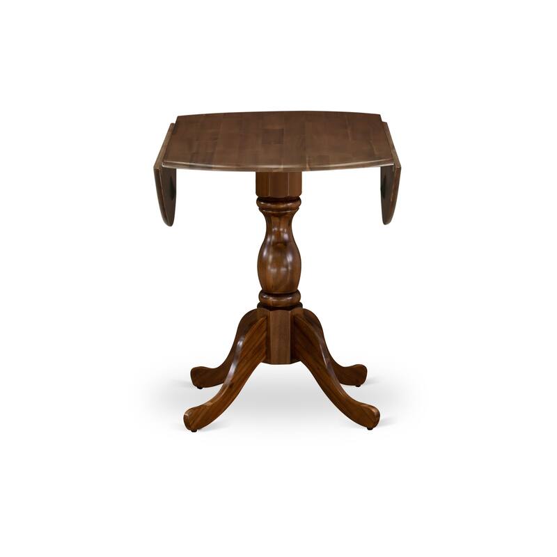 East West Furniture 3 Piece Dinette Set- a Round Dining Table and 2 Linen Fabric Parsons Dining Chairs, (Finish Options)