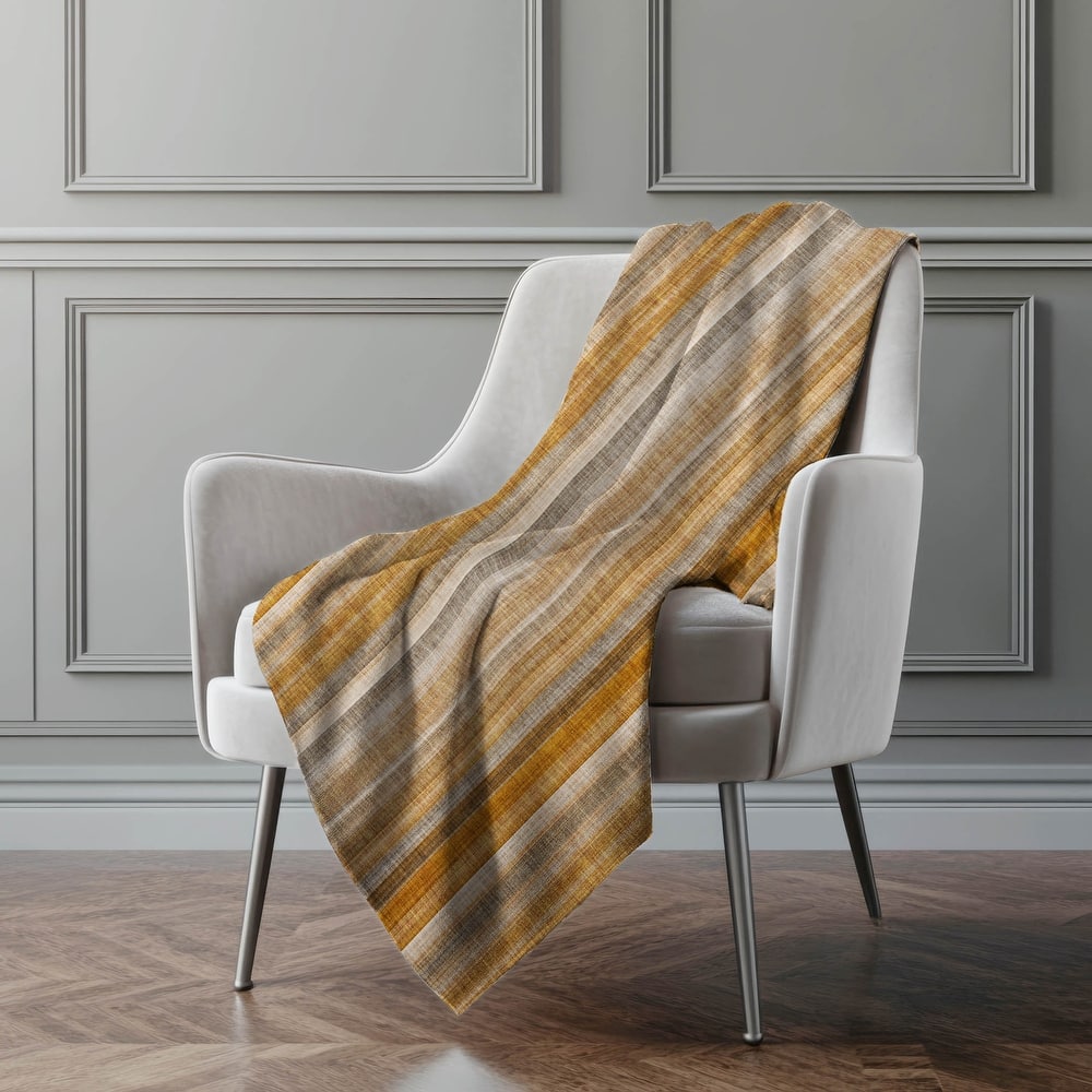 Premium Machine Washable Contemporary Stripe Sherpa Throw Blanket