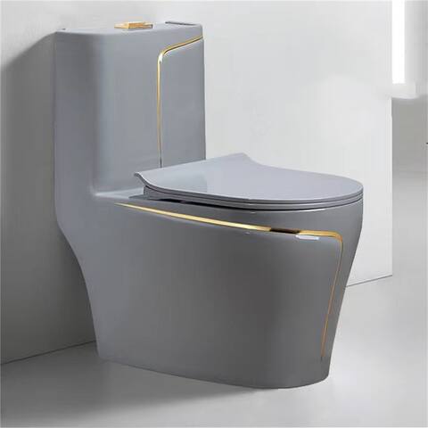 Grey One Piece Toilet (Seat Included)
