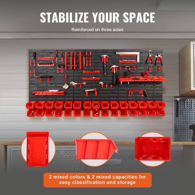 Wall Mounted Storage Bins for Nuts, Bolts, Screws, Nails, Beads, Buttons - 30-Bin