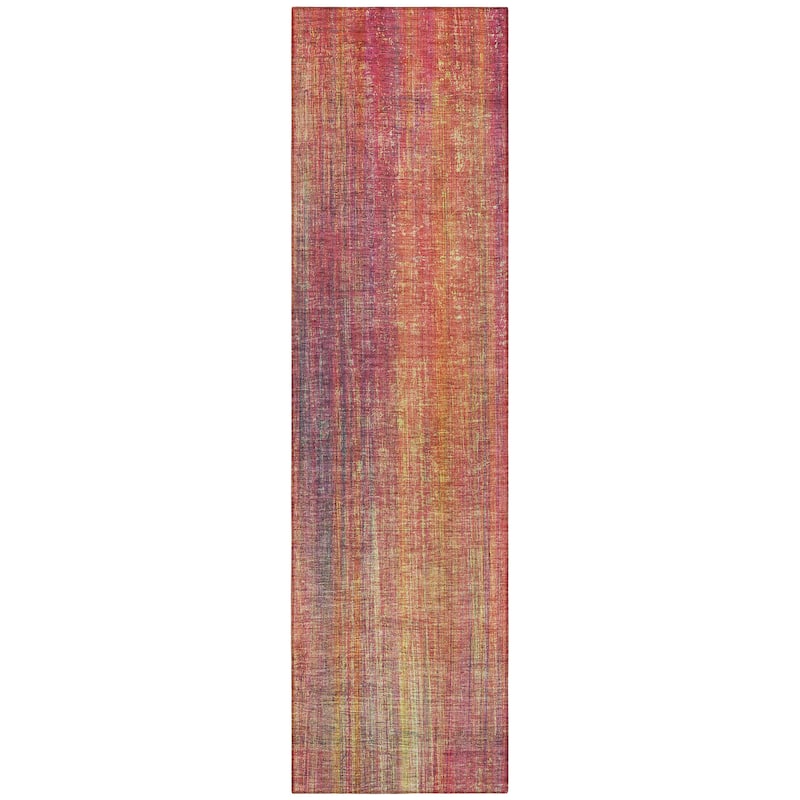 Machine Washable Indoor/ Outdoor Ombre Solid Chantille Rug