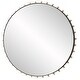 preview thumbnail 5 of 5, Round Framed Wall Mirror with Tapered Pegs - 37.25" - Matte Black