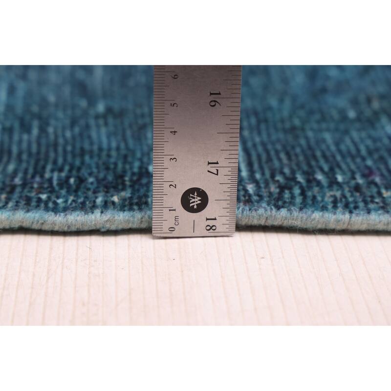 ECARPETGALLERY Hand-knotted Color Transition Dark Teal Wool Rug - 5'1 x 11'10