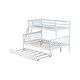 preview thumbnail 36 of 55, Detachable Rubber Wood Twin Over Full Bunk Bed with Trundle,Convertible Ladder and Guardrail,Kids and Baby