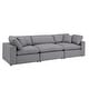 preview thumbnail 2 of 10, Anka Grey Linen Down Filled Cushioned Sofa by iNSPIRE Q Modern