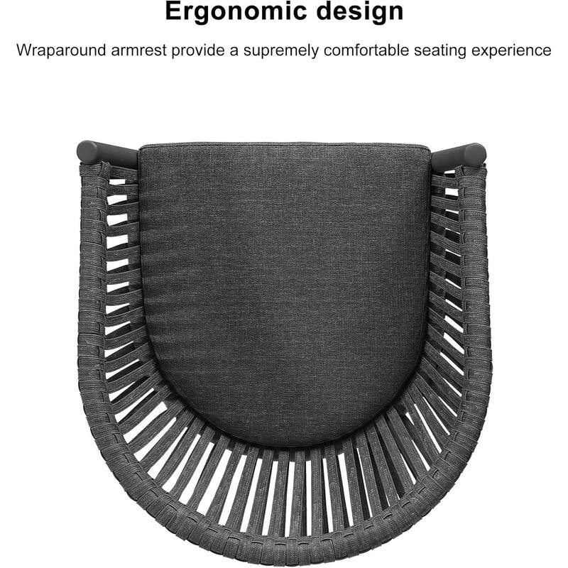 PURPLE LEAF Outdoor Counter Height Bar Stools Set of 4 Patio Aluminum Barstools with Back and Cushions