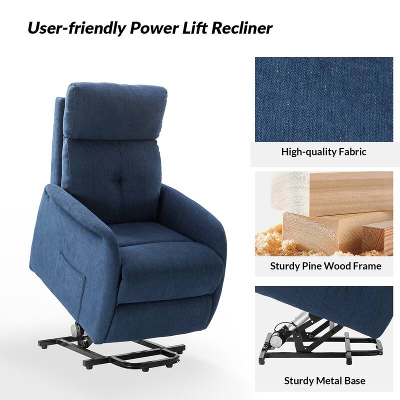 Elisa Power Remote Lift Assist Recliner Set Of 2 with Metal Base