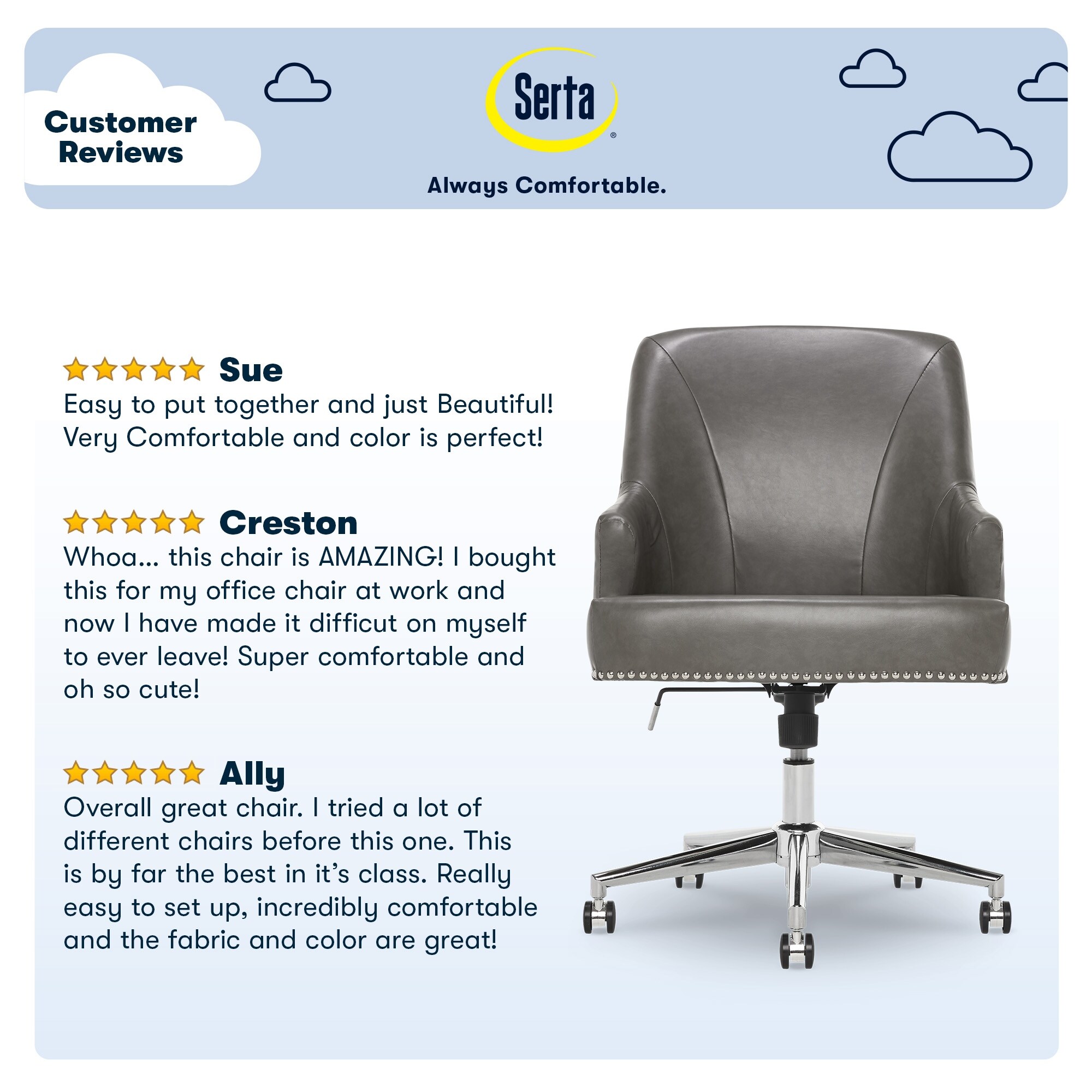 Serta leighton home office chair stores best sale