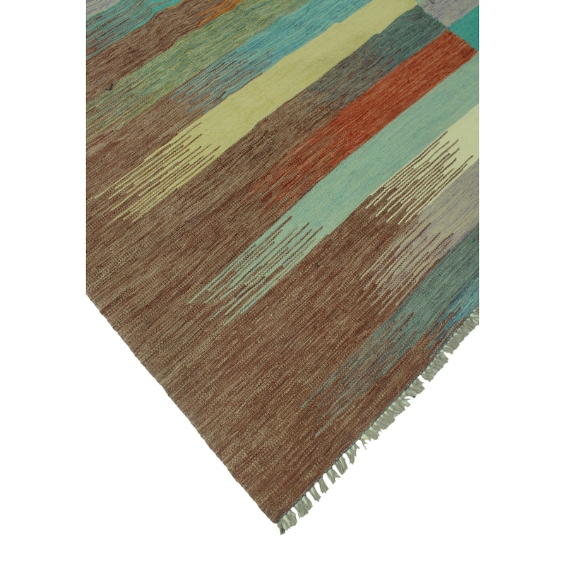 Noori Rug Winchester Flatweave Mose Brown/Blue Rug - 8'5" x 11'4"