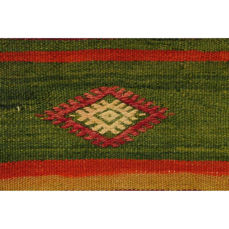 Hand Woven Oriental 100% Wool Carpet Southwestern Tribal Oranges & Rust Kilim Area Rug - 9' 2'' X 6' 1''
