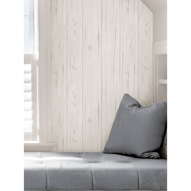White Barnwood Peel & Stick Wallpaper - 20.5-in x 16.5-ft