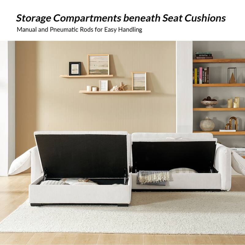 Cesare Modern 2-Piece Reversible Cushions Sectional with Storage by HULALA HOME