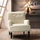 preview thumbnail 12 of 14, Modern Upholstered Armchair with Nailhead Trim Ivory
