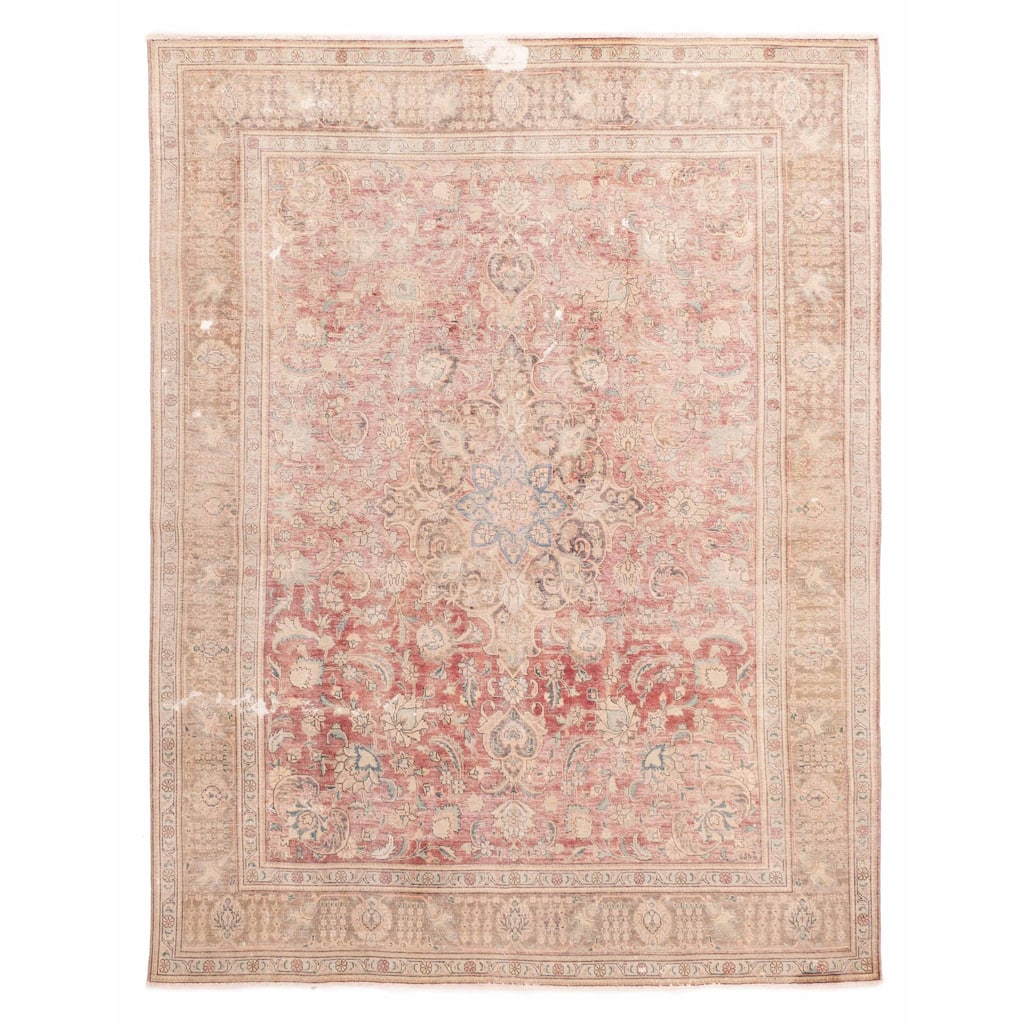 ECARPETGALLERY Hand-knotted Antalya Vintage Dark Red Wool Rug - 9'5 x 12'4