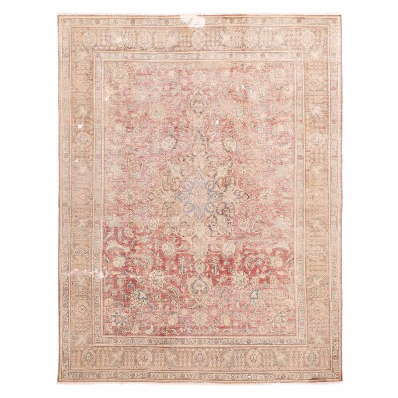 ECARPETGALLERY Hand-knotted Antalya Vintage Dark Red Wool Rug - 9'5 x 12'4