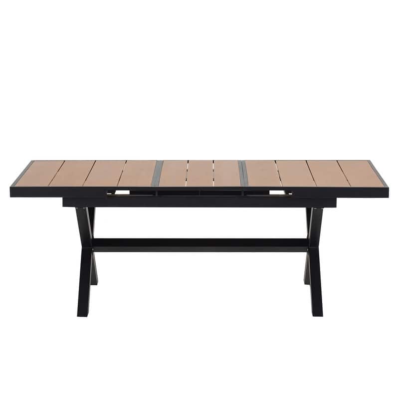 Expandable 6-Piece Outdoor Dining Set, Extending Table & Flexible Chairs