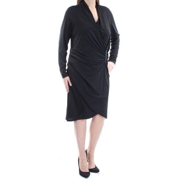 long sleeve formal wrap dress