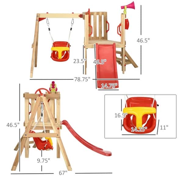 Wooden Swing Set - Multi