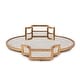 preview thumbnail 6 of 7, Allan Andrews Gold Leaf Scalloped Iron Tray with Antique Mirror - 27"W x 20"D