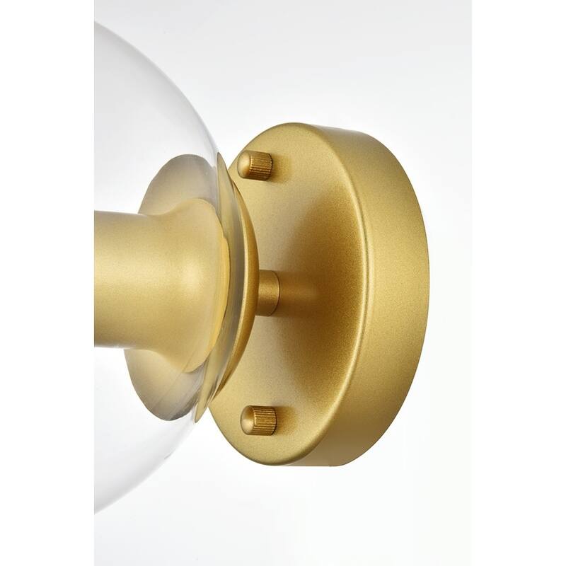 Roger 1 Light Black and Clear Bath Sconce