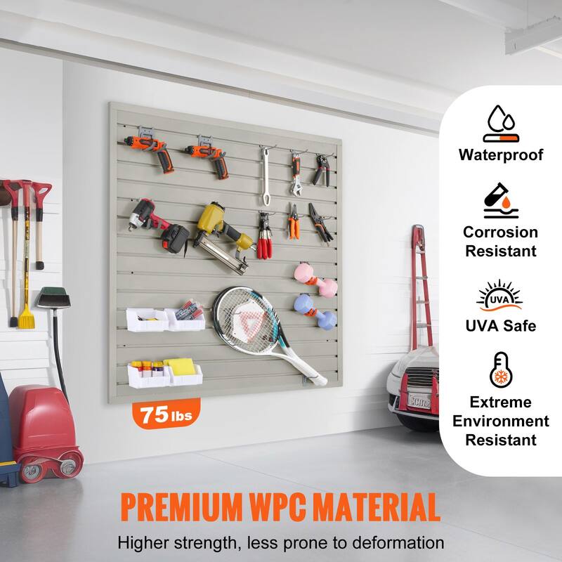 Heavy Duty Garage Slat Wall Organizer Panels with Universal Groove Design